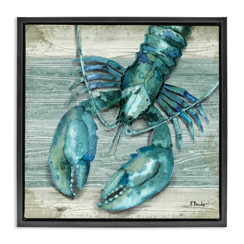 Northife Lobster Sealife rustique, H 18 po x l 18 po, Cadre flottant noir