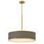 Lustre à tambour plissé sur mesure en similicuir.