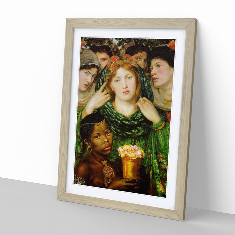 The Beloved by Dante Gabriel Rossetti - Picture Frame Painting on MDF, 65cm H x 48cm W x 2cm D, Oak Framed