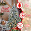 Arbre de Noël enneigé 4 pi avec aiguilles de pin et feuilles d'eucalyptus, 150 lumières DEL blanc chaud, 404 pointes, branches articulées, base en métal