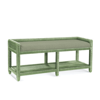 Glinda Wicker Shelves Storage Bench by Birch Lane