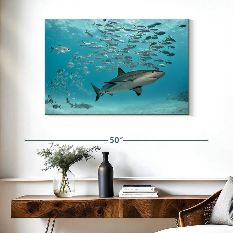 Caribbean Fish And Sharks, H 26 po x l 39 po