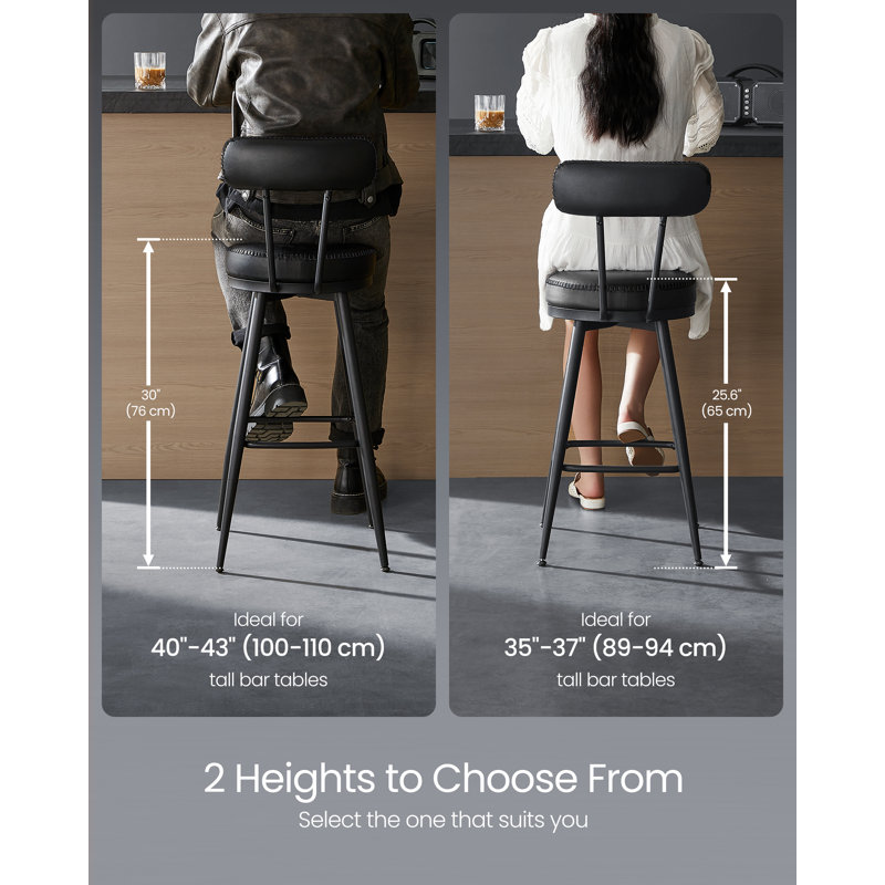 Upholstered Counter Stool with Metal Frame