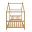 Structure de lit en bois avec clôture en bois, tête de lit et tête de lit-1232915675