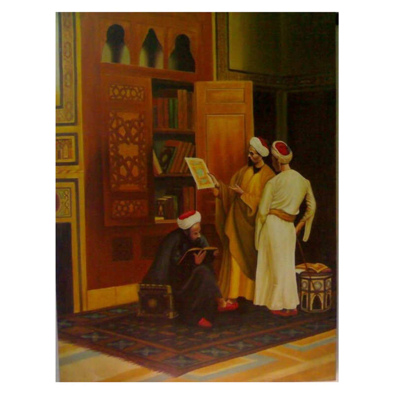 Peuple arabe lisant un livre | Huile sur toile | Par Dinesh Kumar