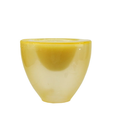 Porte-bougie en verre en forme de torchère 6 "avec bougie en cire