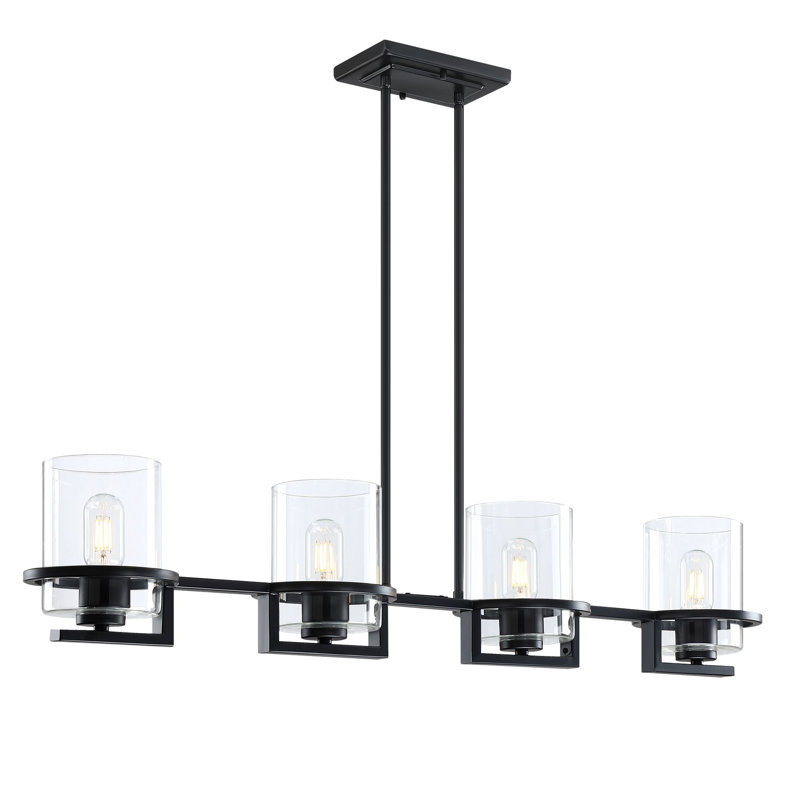 Yufan 4 - Light Matte Black Kitchen Island Pendant