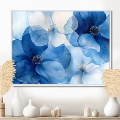 Irmtraude bleu blanc délicat cornouiller pétales de fleurs II - cornouiller art mural