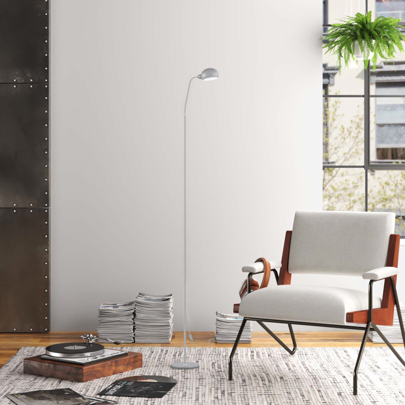 Lampe sur pied arquée 63 po Merrimac, Blanc, Blanc