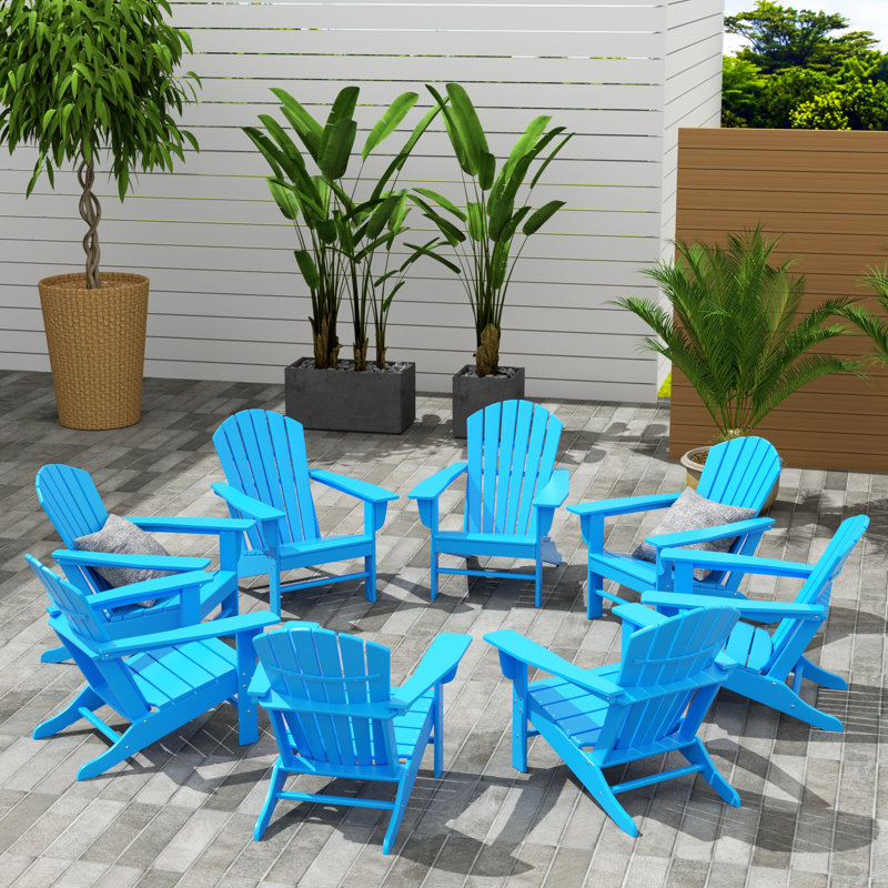 Altura Foldable Outdoor Adirondack Chair, Blue