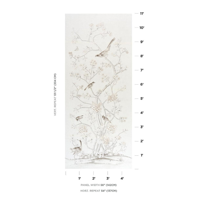 Schumacher X Mary Mcdonald Chinois Palais Fabric, Tan