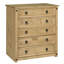 Stephania 5 Drawer 89Cm W Solid Pine Wood Chest of Drawers Corona Design