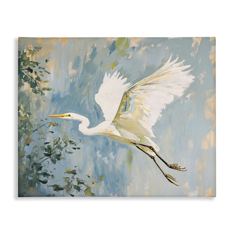 «White Heron in Flight» par Ramona Murdock, H 24 po x l 30 po