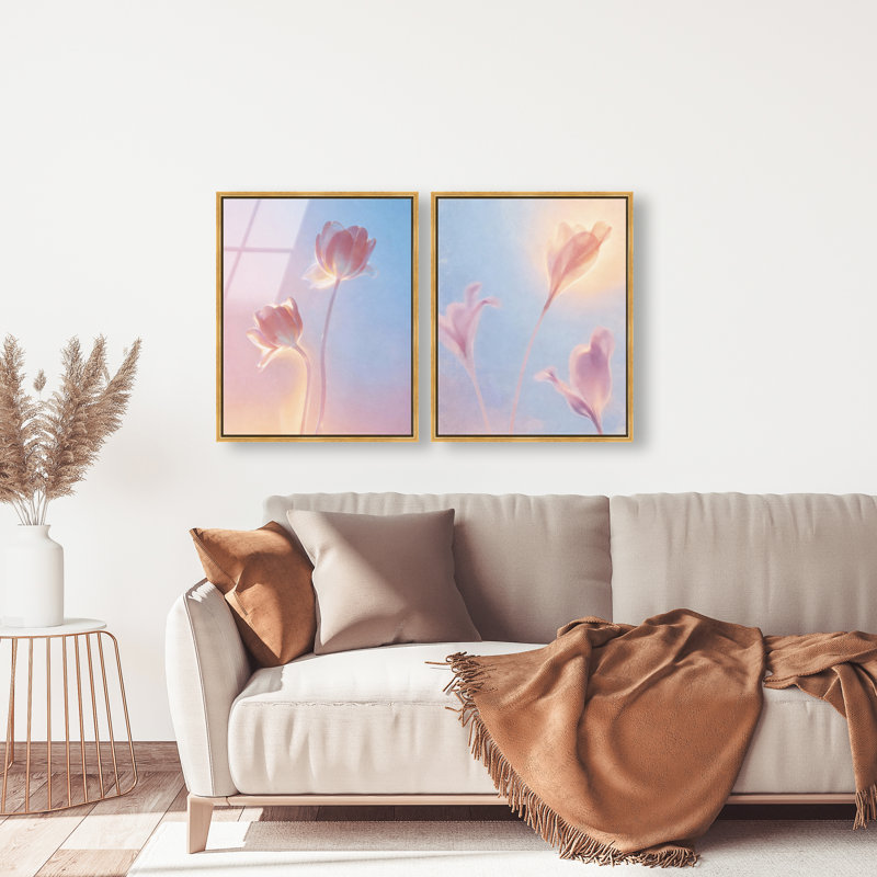 Iridescent Spring Set Set by Oliver Gal, 21"H x 25"W, Gold Floater Frame