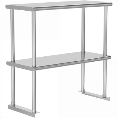 NSF-Certified Stainless Steel Work Table 24x36 Inches – 2 Undershelves, Wear &amp; Corrosion Resistant