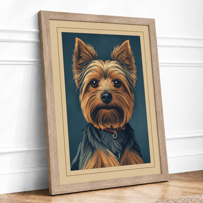 Terrier Portrait Vintage - Framed Print