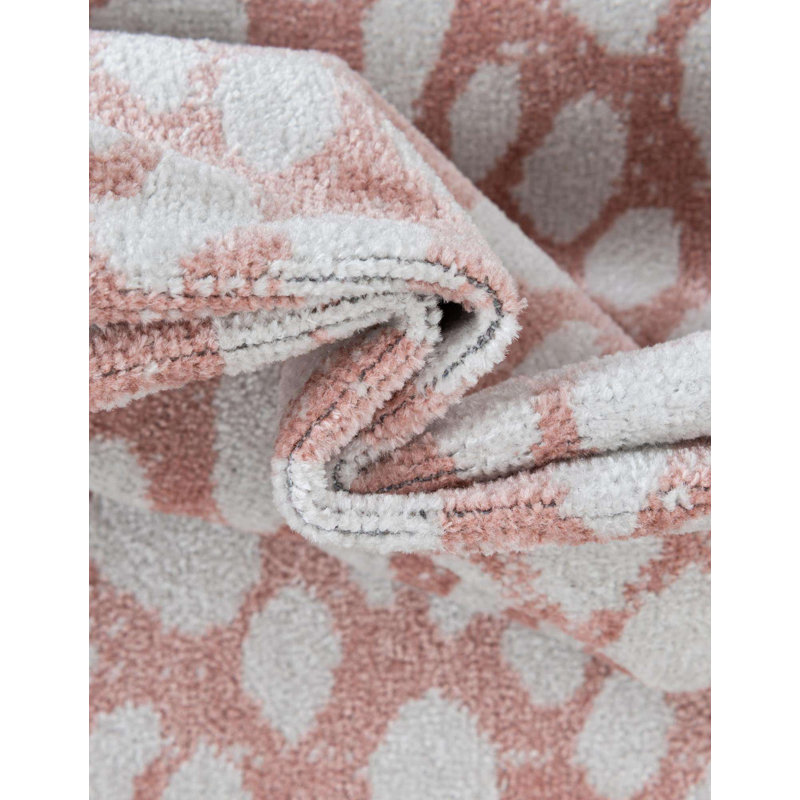 Tapis rose à motif animalier Langley Street®, Rond 7 pi 10 po