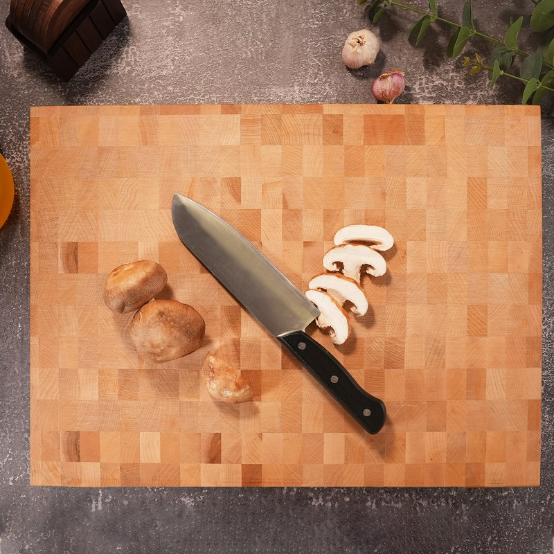 CONSDAN Cutting Board, USA Grown Hardwood, Butcher Block Hard Maple with Invisible Inner Handle