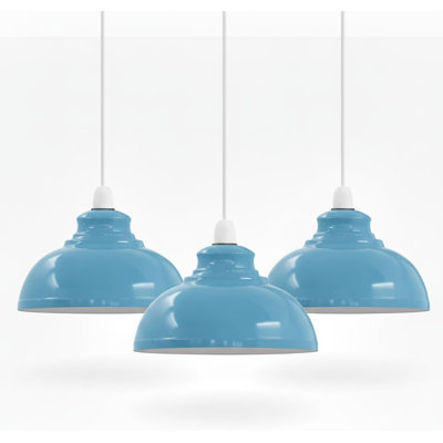 3 Pack Metal Lamp Shade for Pendant Lighting Fixture, Industrial Vintage Curvy Pendant Replacement Shade for Pendant Light Fixture, Modern Pendant Light Metal Shade.