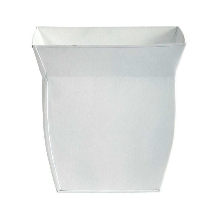 Metal Pot Planter, White, 8" H x 8" W x 8" D