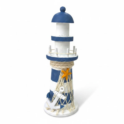 Lighthouse With Anchor & Starfish Accents Figurine