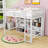 Jamor Wood Loft Bed with Shelves and Built-in Ladder-704846536-704846539