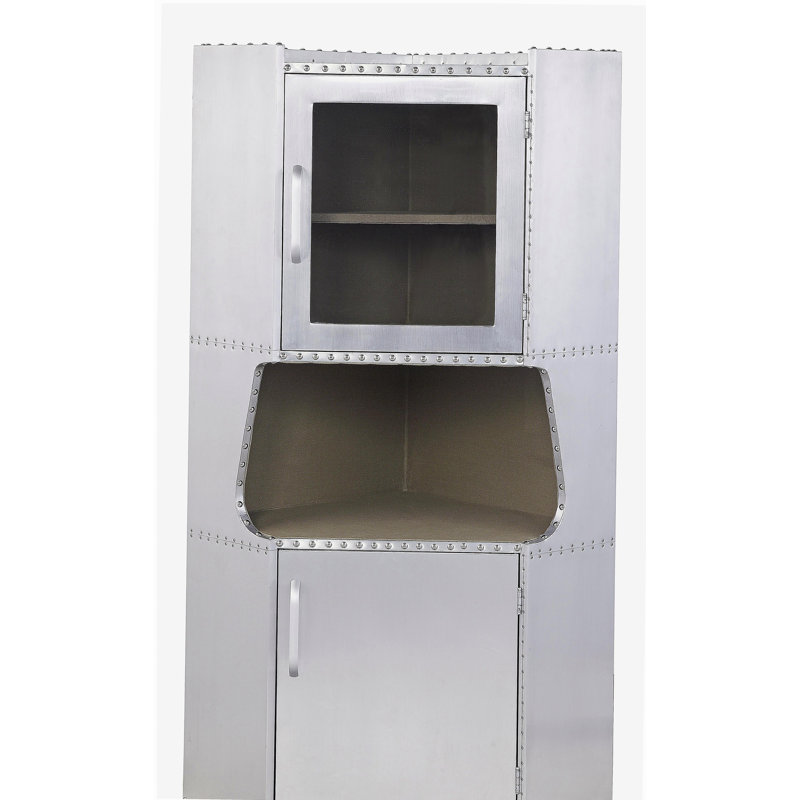 Bailee 2-Door Corner Cabinet, Aluminum