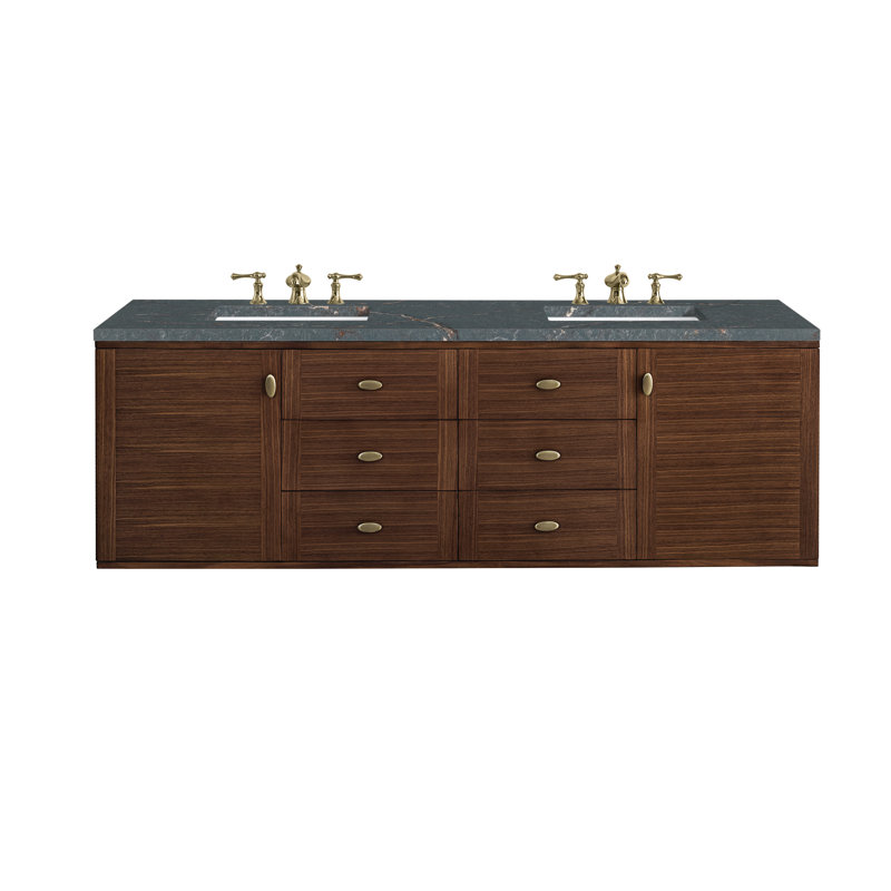 Amberly 72'' W Double Vanity, Parisien Bleu, 8" Widespread