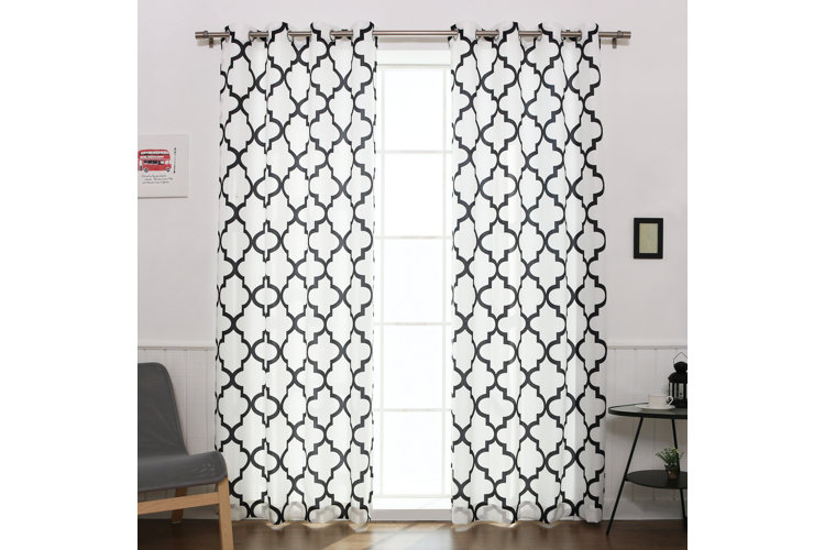 Rotteck Geometric Room Darkening Grommet Curtain Panels