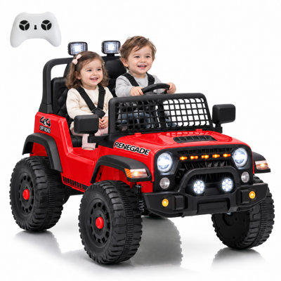 12V Ride On Toys For Kids, Real Spacious 2-seater, dual Motor 4mph Electric Vehicle Toy Ride On Car