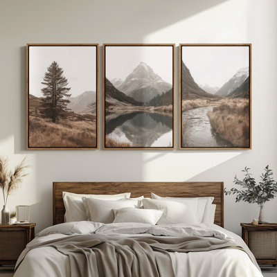 Framed Canvas wall Art, Vintage Abstract Wall pirnts for Bedroom