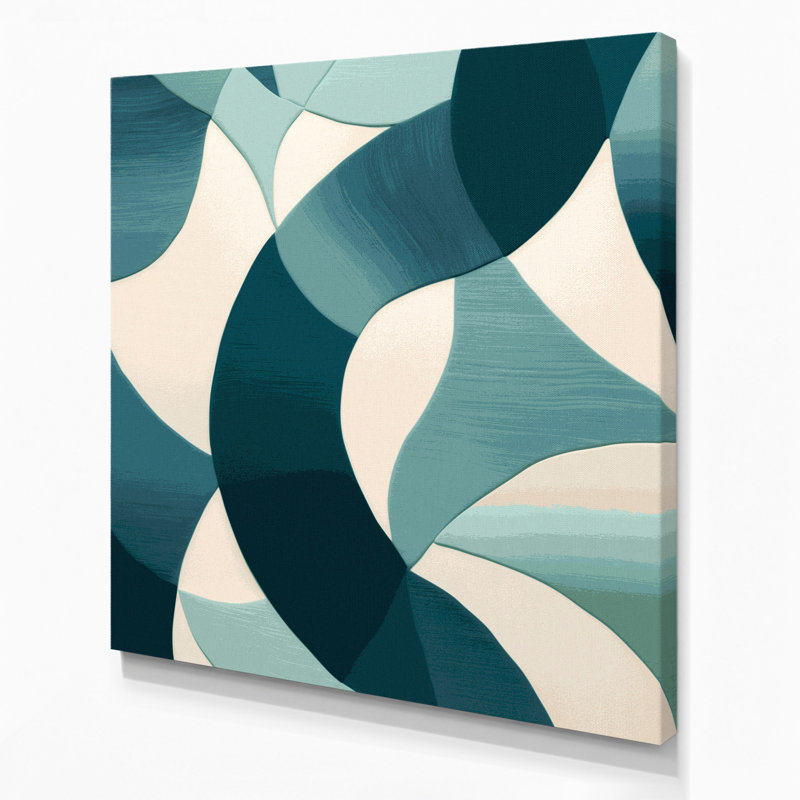 «Abstract Shapes 79», art mural sur toile bleue, H 16 po x l 16 po