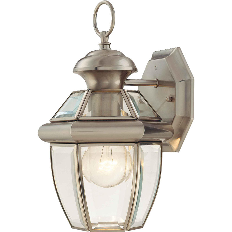 Lanterne murale d'extérieur en nickel brossé 1 lumière , Nickel brossé