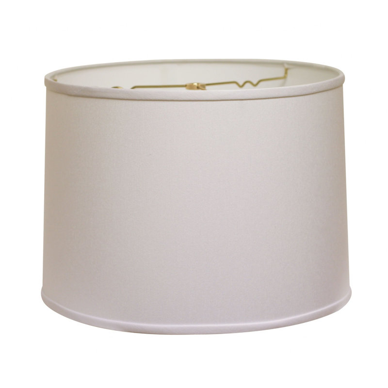 14" White Rounded Empire Slanted Linen Lampshade