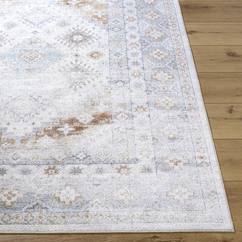 Janiaha Washable Oriental Indoor Rug, Rectangle 6'7" x 9'