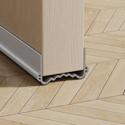 38" Free Cutting Under Door Draft Stopper, Strong Adhesive, Noise Insulation Weather Stripping, Reusable Door Sweep