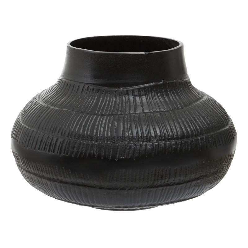 Azraf Ceramic Table Vase, Black, 19cm H x 27cm W x 27cm D