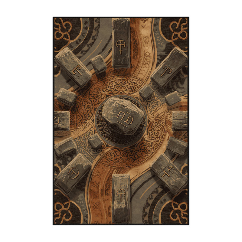 Tapis brun traditionnel lavable à la machine à motif rétro Botkins, 6x9