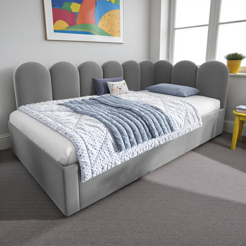 Upholstered Bed, Grey