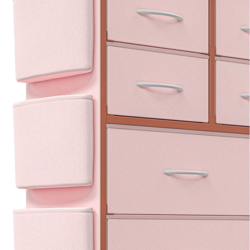 Procora 99cm W 10 - Drawer Chest of Drawers, Pink