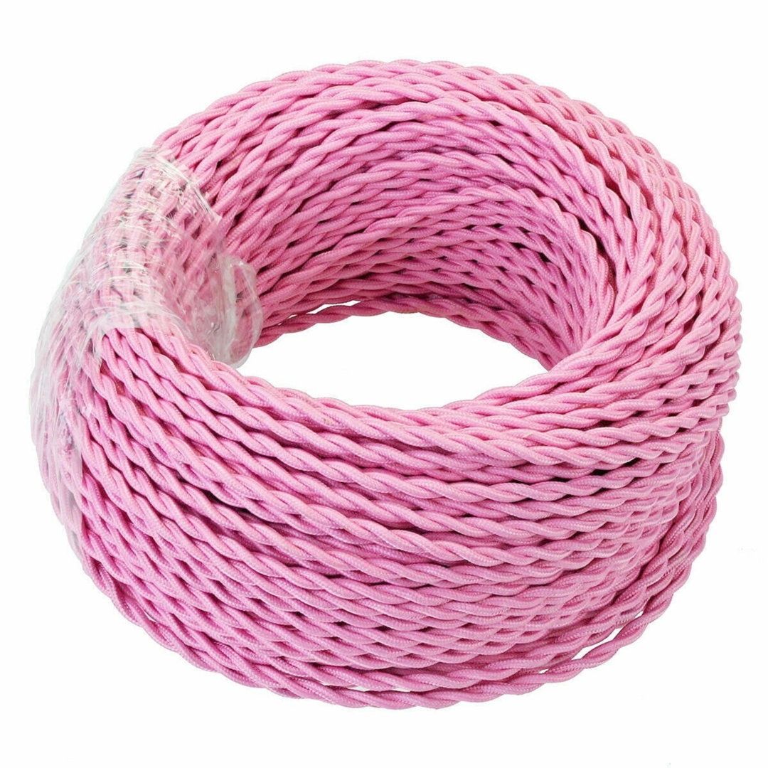 2Core Twisted Vintage Coloured 0.75Mm Braided Fabric Flexible Electrical UK Lighting Wire Cord / Cable