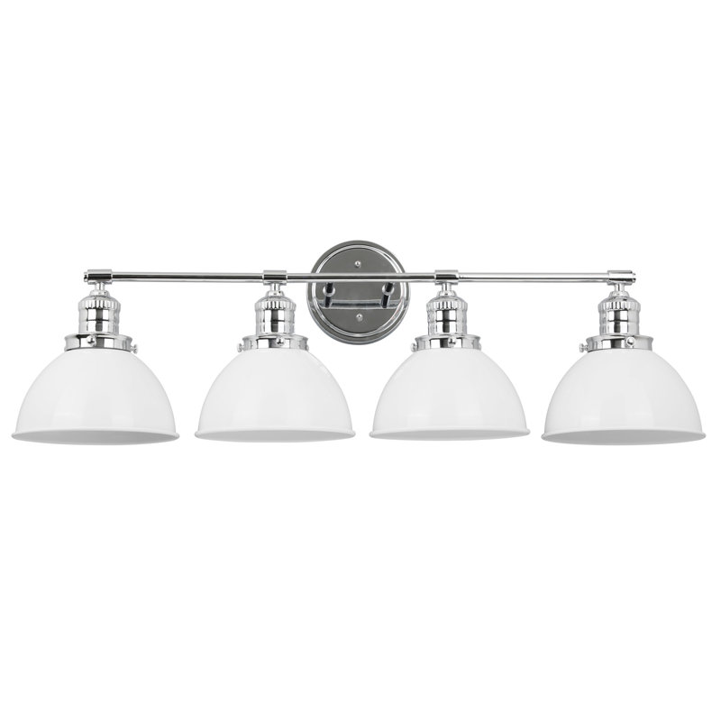 Éclairage pour meuble-lavabo Aislyn, Blanc, Chrome poli