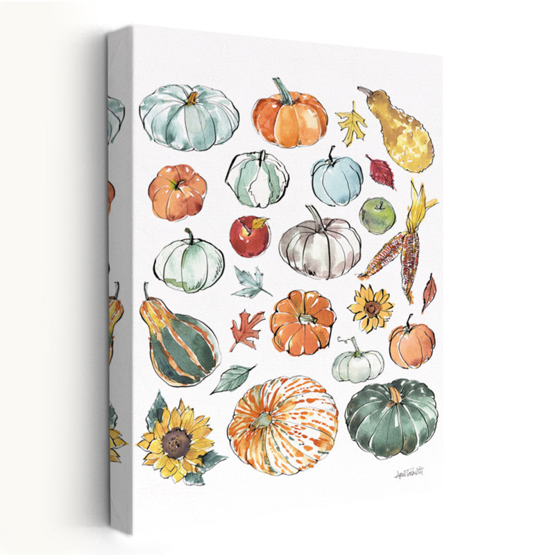 Citrouilles champêtres - pommes, art bleu d'automne, H 48 po x l 32 po