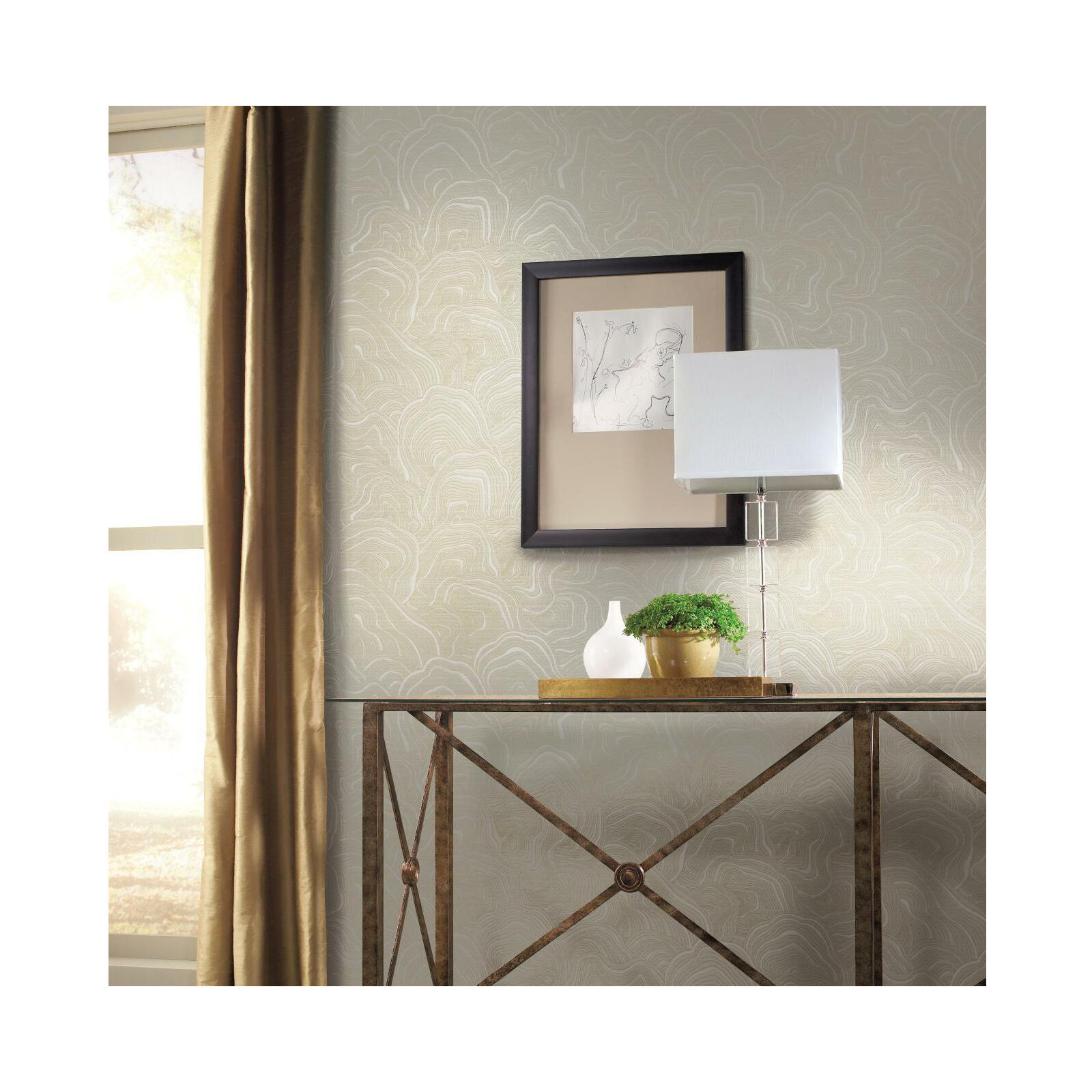 Nessa Abstract Wallpaper, Cream