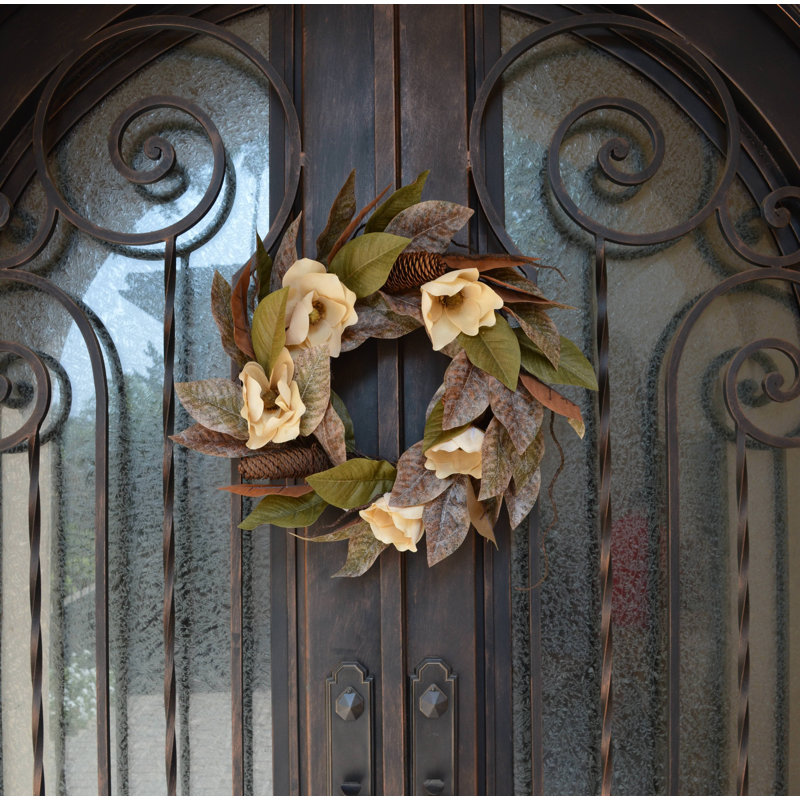 24-inch Artificial Magnolia Pine Thanksgiving Wreaths