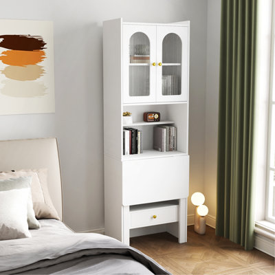 Table d'écriture pliable, armoire de bureau avec tablette et tiroir