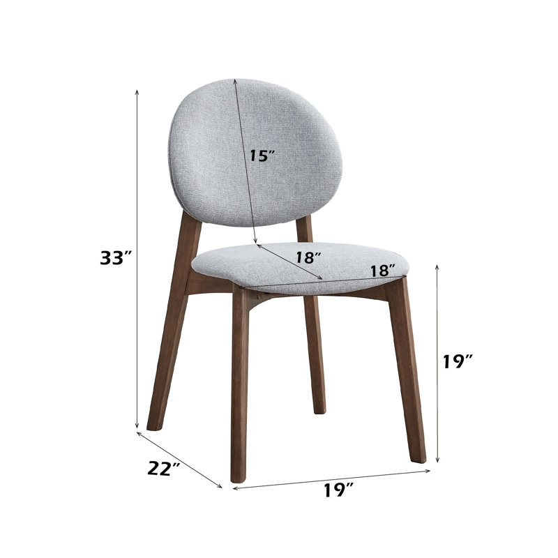 Ensemble de 2 chaises d'appoint Hadasa au fini gris clair et noyer, Gris clair