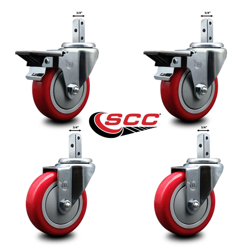 Polyurethane Casters, Red