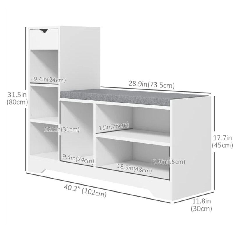 Louberta Polyester Upholstered Storage Bench