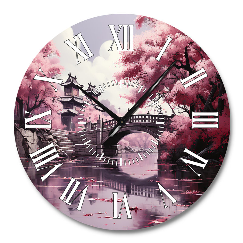Horloge murale Japon Art Cherry Blossom, Grand
